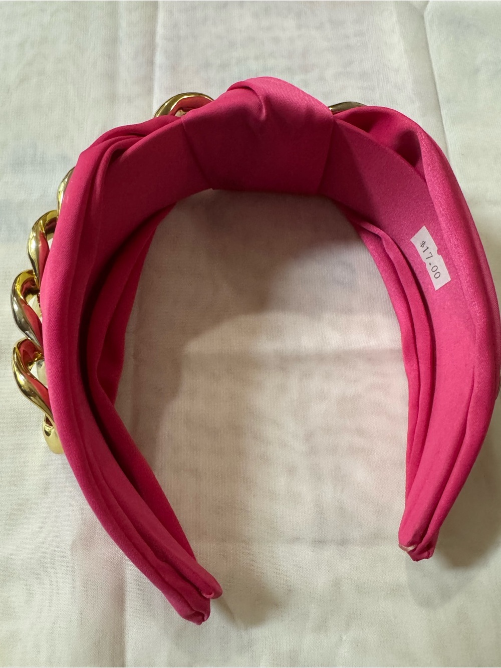 Chic Barbie Girly look inspired Handmade Hot Pink Chain-Accent Headband - NWT - Picture 4 of 4